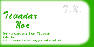 tivadar mor business card